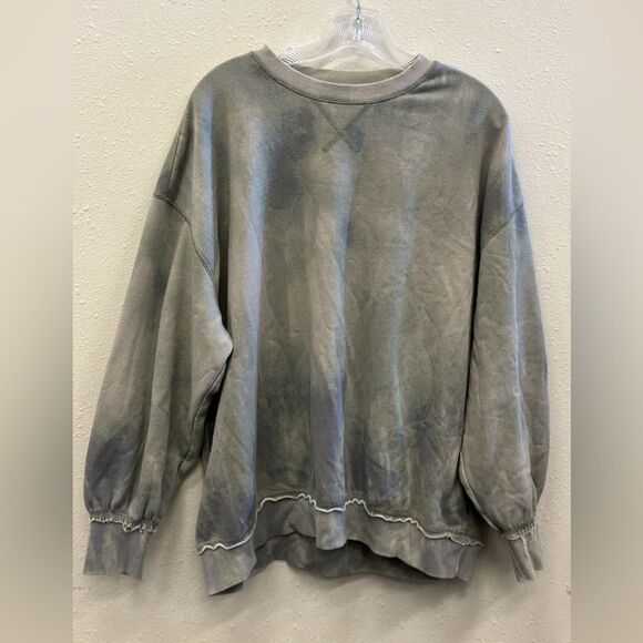H&M divided Grey and blue tie dye dolman oversized crewneck Sweater medium #724 - Picture 1 of 2